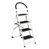 Escalera Plegable de 4 Peldaños con Plataforma Antideslizante y Capacidad de 150 kg