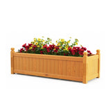 Jardinera rectangular de madera con sistema de drenaje - Natural