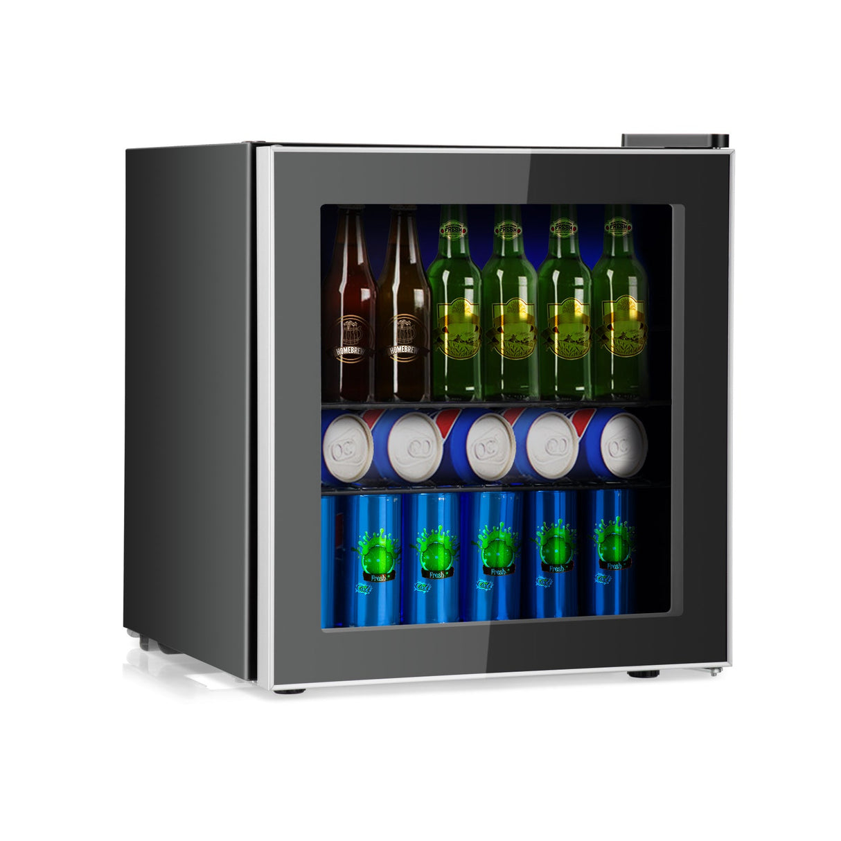 Mini Refrigerador para 60 Latas con Puerta de Cristal