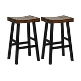 24 Inch Solid Wood Saddle-Seat with Curved Seat Surface and Comfortable Footrests