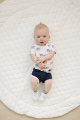 Flag Print Bamboo Pocket Tee & Shorts