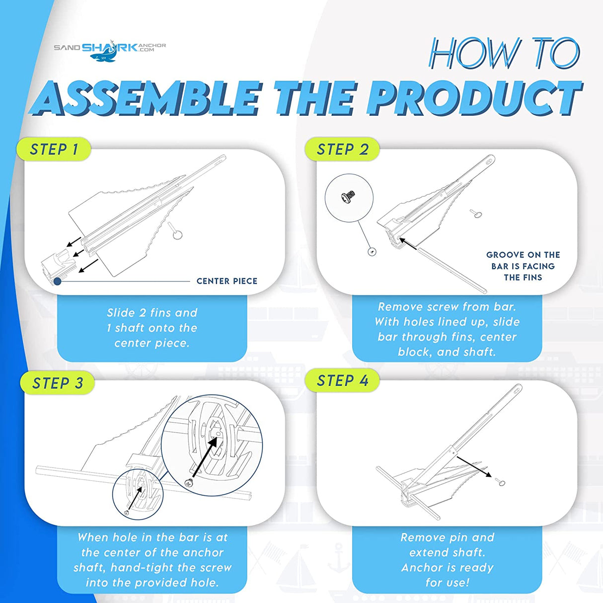 Ancla Fluke Mini – Ancla Compacta y Potente para Motos Acuáticas, Kayaks y Barcos Pequeños (Ancla, Cuerda, Estuche)