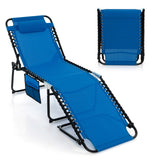 Tumbona plegable reclinable con respaldo y reposapiés ajustables
