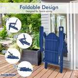 Foldable Weather Resistant Patio Chair with Built-in Cup Holder