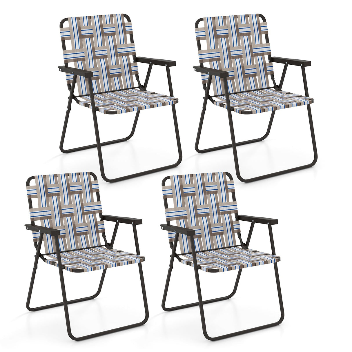 4 Sillas plegables de playa para camping con correas