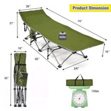 Catres Plegables de Camping con Bolsillo Lateral y Reposacabezas Desmontable