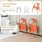 Folding Dining Chairs Set of 2 with Armrest and High Backrest