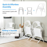 Folding Dining Chairs Set of 2 with Armrest and High Backrest