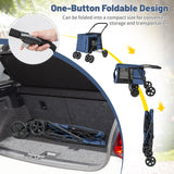 Folding Pet Stroller for Small and Medium Pets with Breathable Mesh andx One-Button Foldable