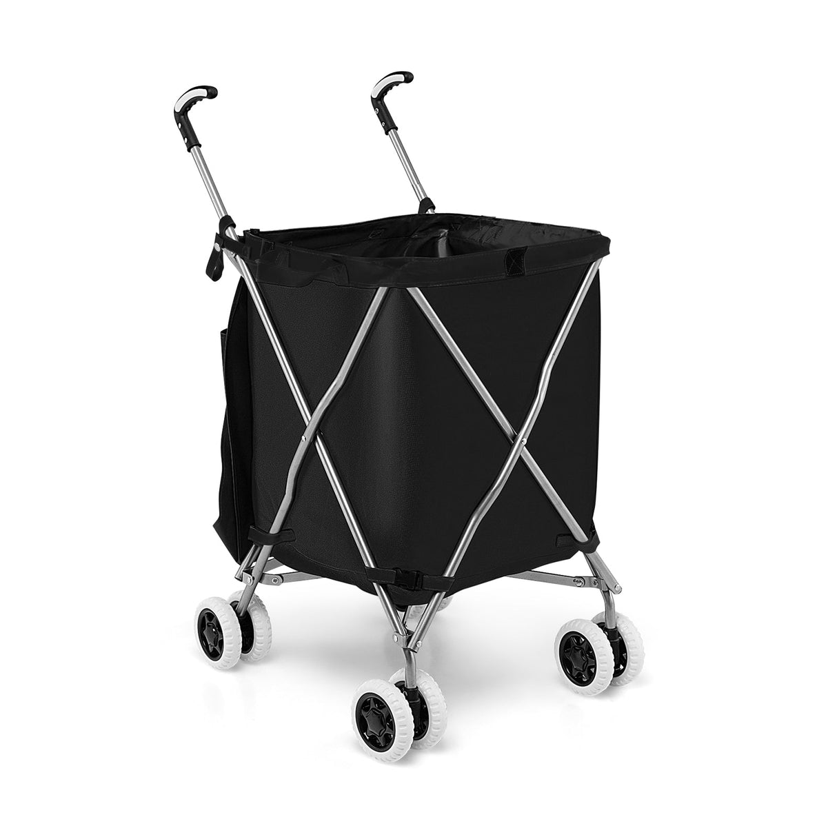 Carro de compras plegable con bolsa de lona extraíble resistente al agua