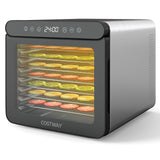Secador de 7 bandejas de acero inoxidable con temporizador de 1 a 24 horas y temperatura de 30 a 75 °C - Plateado