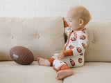 Pelele de bambú con cremallera y estampado de fútbol