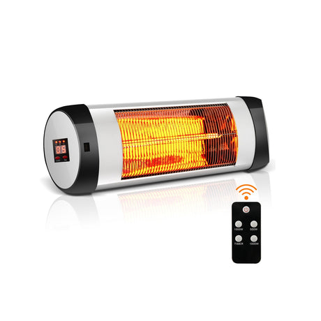 Calefactor eléctrico de pared de 1500 W, calefactor de patio infrarrojo con control remoto