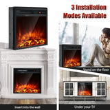 Calefactor de chimenea eléctrica de 18 pulgadas y 1500W, independiente y empotrado
