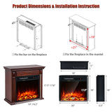 Calefactor de chimenea eléctrica de 18 pulgadas y 1500W, independiente y empotrado