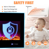 50/60 Inch Wall Mounted Recessed Electric Fireplace with Decorative Crystal and Log