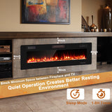 68" Ultra-Thin Recessed Electric Fireplace
