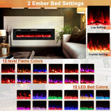 68" Ultra-Thin Recessed Electric Fireplace