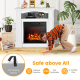 Chimenea eléctrica de 18 pulgadas y 1400 W para TV con estante