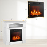 Chimenea eléctrica de 18 pulgadas y 1400 W para TV con estante