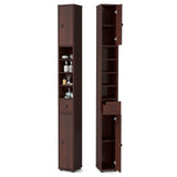 Freestanding Slim Bathroom Cabinet with Drawer and Adjustable Shelves