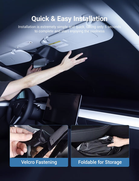 Front Windshield Sunshade for Model 3 / Model Y | TESERY