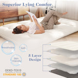Colchón/Colchoneta para Futón de Piso con Funda Lavable Tamaño Queen/King/Twin/Full Beige