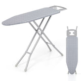 Tabla de planchar de tamaño completo con soporte para plancha y 7 niveles de altura