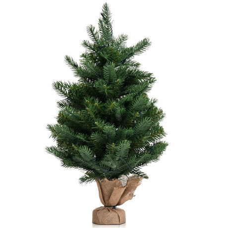 Árbol de Navidad artificial de abeto de 24 pulgadas para mesa con luces LED