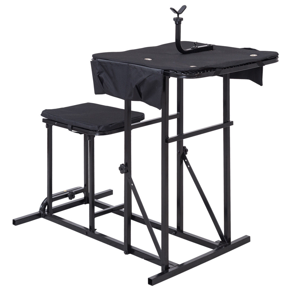 Banco de tiro plegable con mesa de altura ajustable