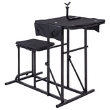 Banco de tiro plegable con mesa de altura ajustable