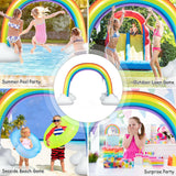 Juguete Inflable de Agua para Patio con Aspersor Arcoíris para Juegos al Aire Libre