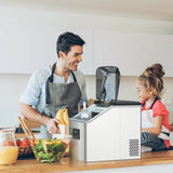 48lbs Stainless Ice Maker with LCD & Self-Cleaning
