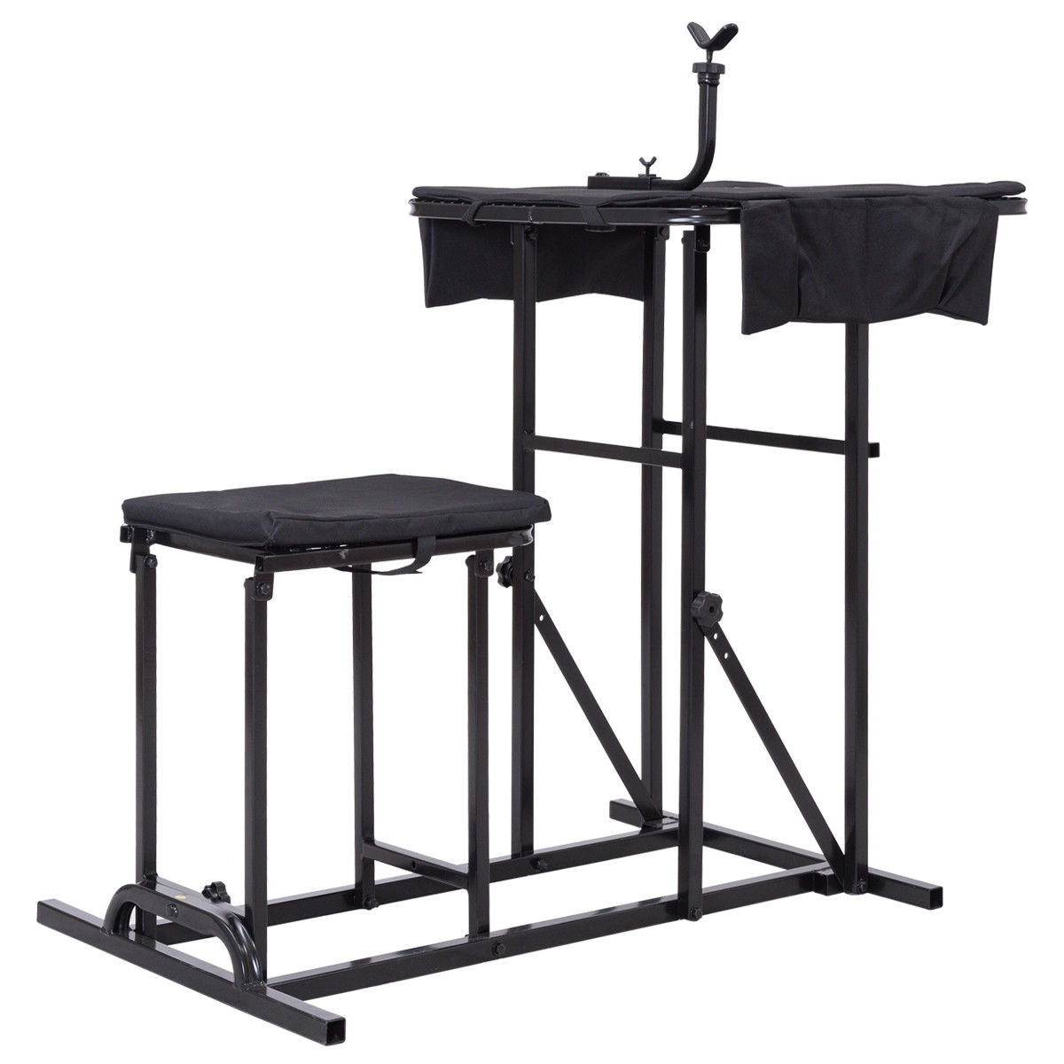 Banco de tiro plegable con mesa de altura ajustable