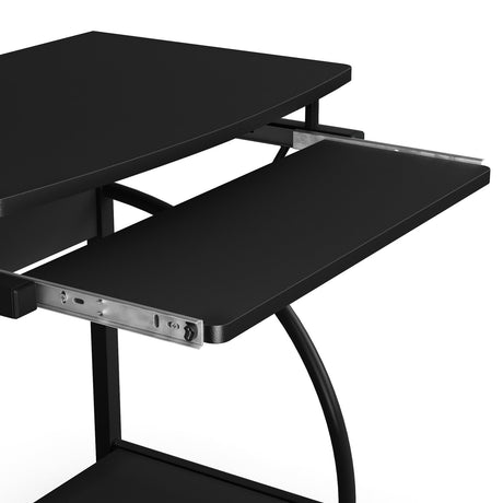 Mesa de ordenador portátil de 27.5 pulgadas para espacios pequeños con bandeja de teclado extraíble