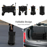 Folding Utility Garden Cart with Wide Wheels and Adjustable Handle