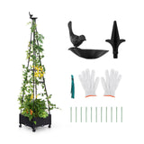 Obelisco para jardín con sistema de autorriego para plantas trepadoras - Negro