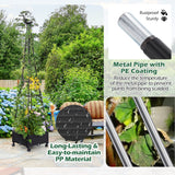 Obelisco para jardín con sistema de autorriego para plantas trepadoras - Negro