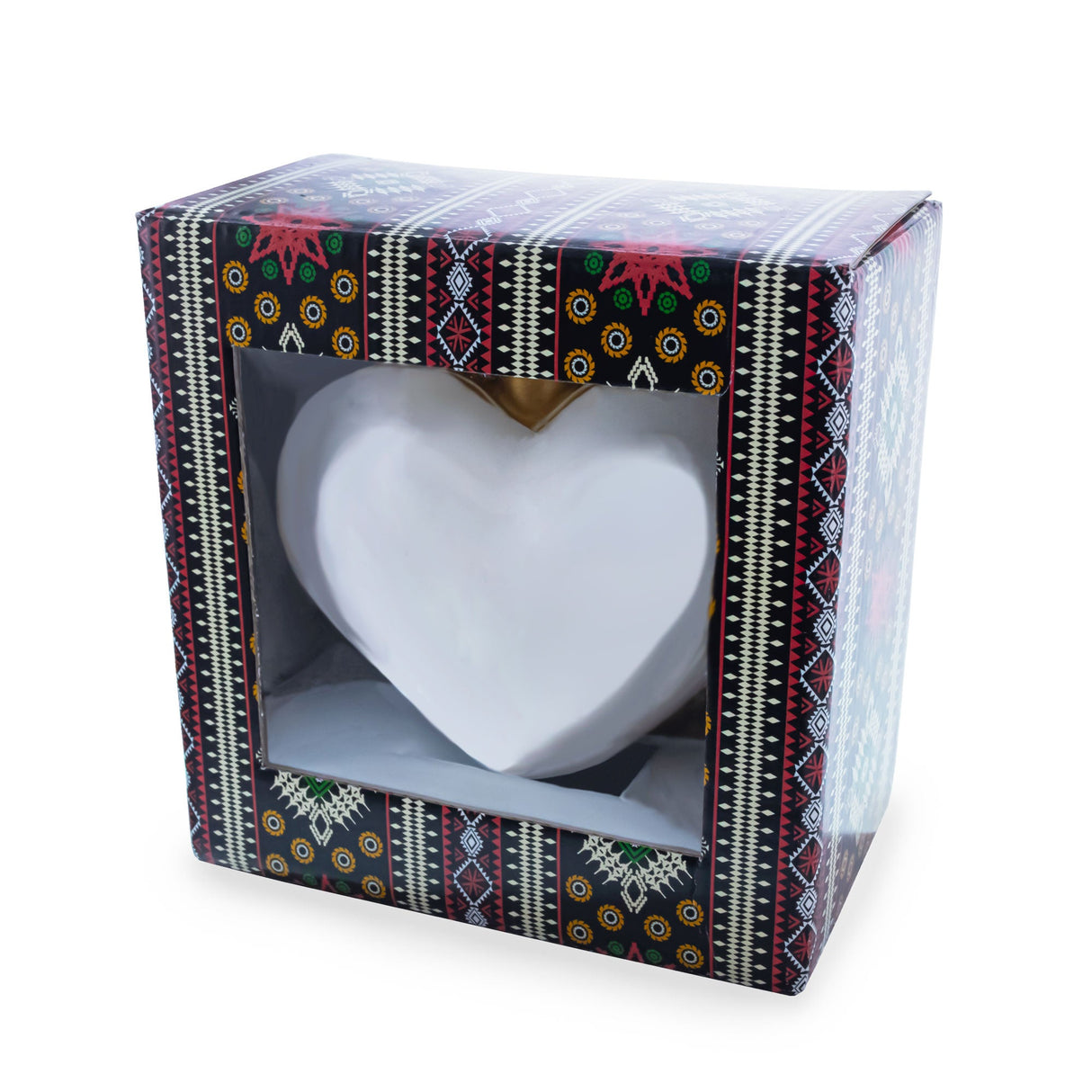 Gold Jeweled Baroque Heart Glass Christmas Ornament