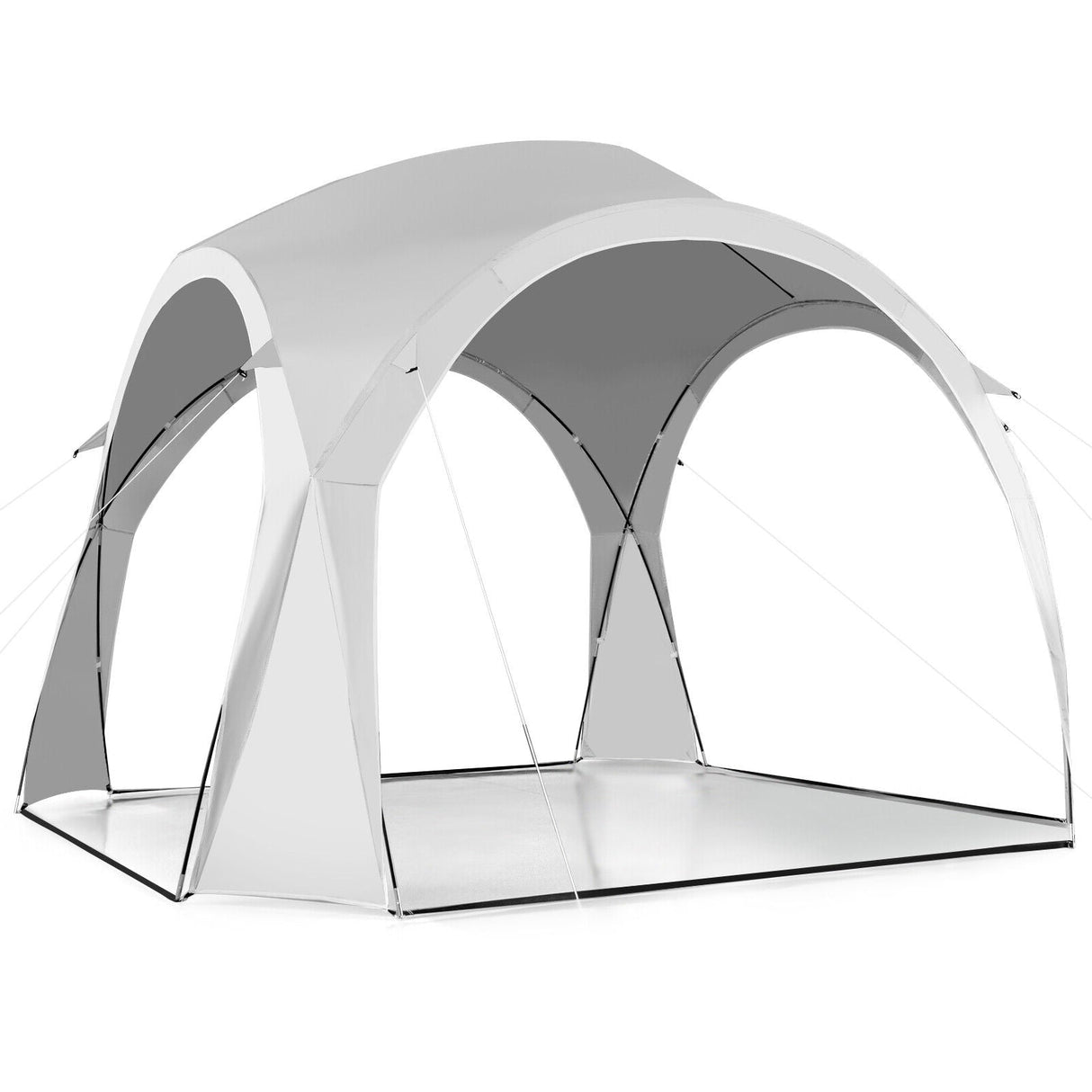 Refugio para el sol de patio de 3.35 x 3.35 metros, tienda de campaña tipo toldo, portátil, UPF 50+, para exteriores y playa - Blanco