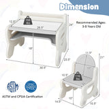 Juego de Mesa y Sillas de Dibujo para Niños con Acuarelas y Borrador de Pizarra