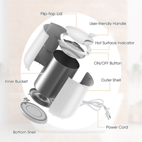 Calentador de toallas de baño de 20 litros con apagado automático - Blanco
