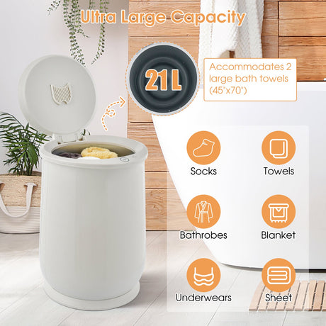 Calentador de toallas de baño de 20 litros con apagado automático - Blanco