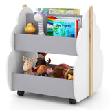 Estantería de madera para niños con ruedas universales