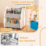 Estantería de madera para niños con ruedas universales