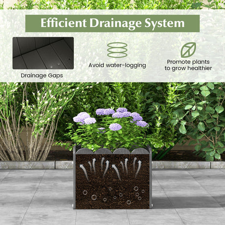 Macetero cuadrado de 2 unidades con orificios de drenaje para jardín, balcón o porche delantero