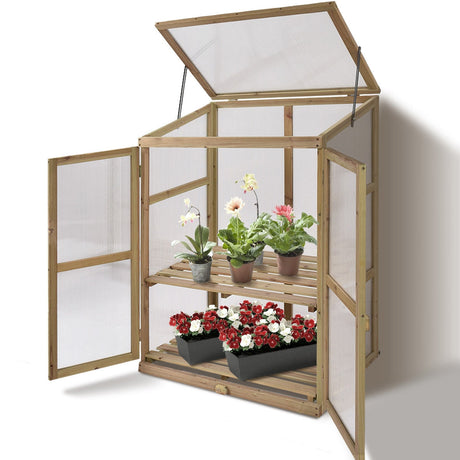 Invernadero de madera portátil para jardín de 30 x 22 x 43 pulgadas
