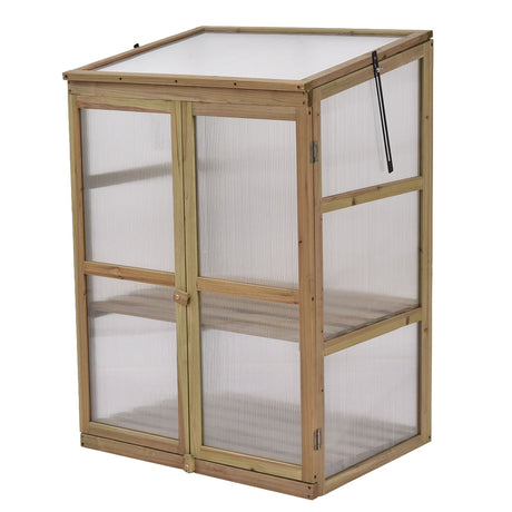 Invernadero de madera portátil para jardín de 30 x 22 x 43 pulgadas
