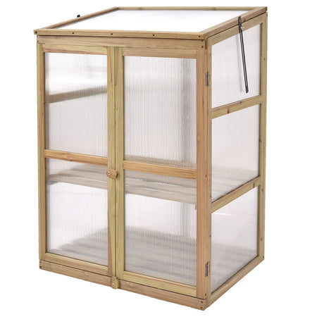 Invernadero de madera portátil para jardín de 30 x 22 x 43 pulgadas