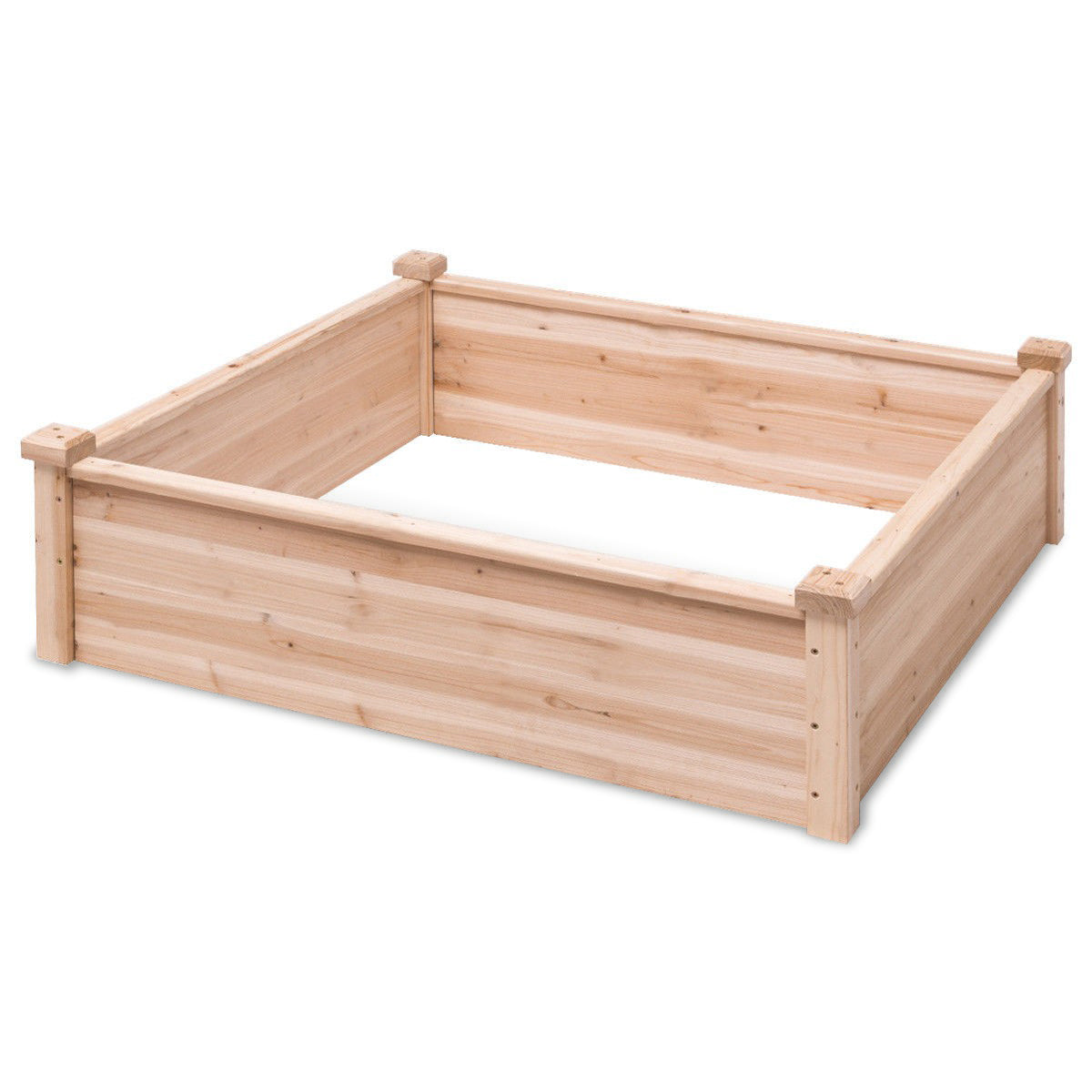 Mesa de cultivo cuadrada de madera para jardín